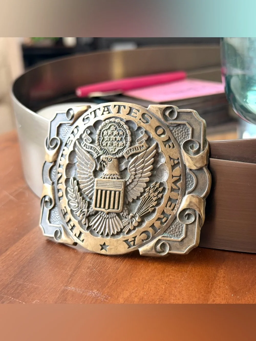 Brass United States Seal Belt Buckle